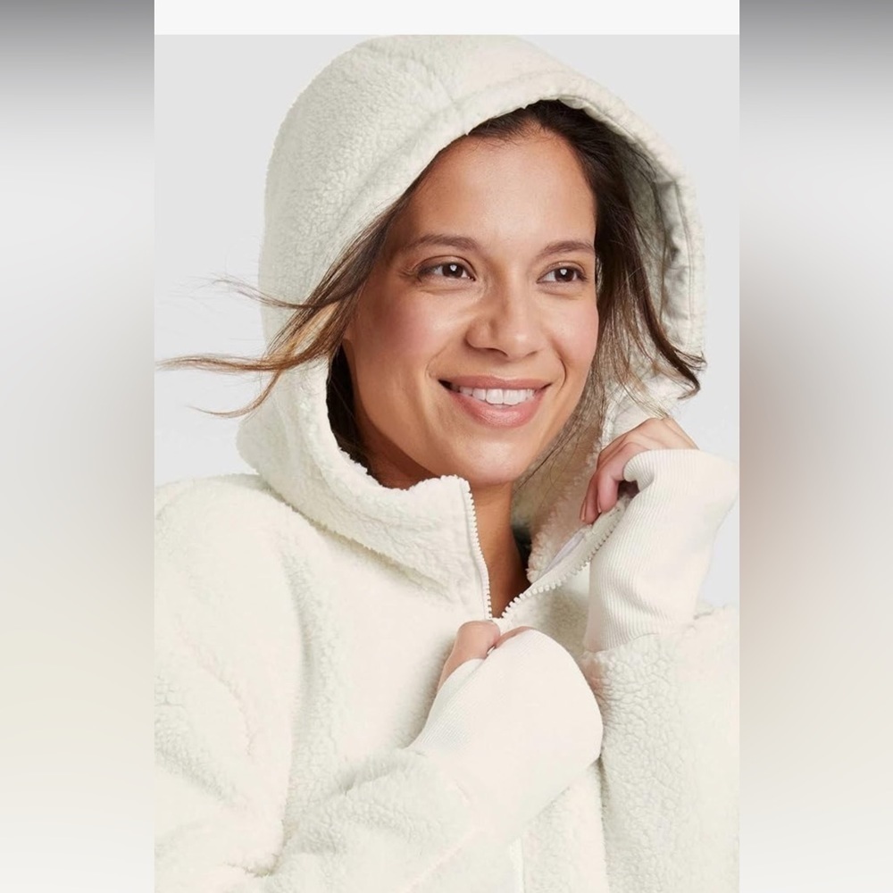 All in Motion Sherpa 1/2 Zip Hooded Pullover Sweatshirt jacket size 3X plus size